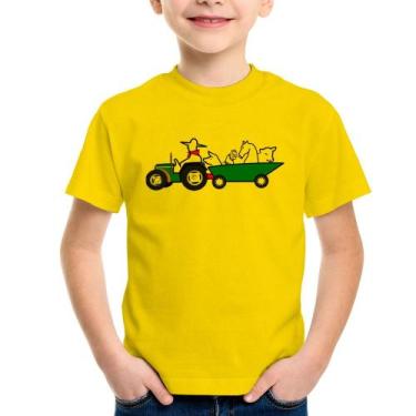 Imagem de Camiseta Infantil Fazendeiro - Foca na Moda, Amarelo, 8