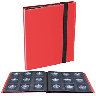 Imagem de JIQEZNL Card Binder, Atualizado 9 Bolsos Trading Card Collection Binder Para Cartões, 360 Card Book Holder Album Para Yugioh, Mtg, Tcg, Magic, Sports Cards - Vermelho