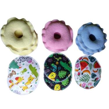 Imagem de kit de rosquinhas de amamentação e absorventes ecológicos para os seio