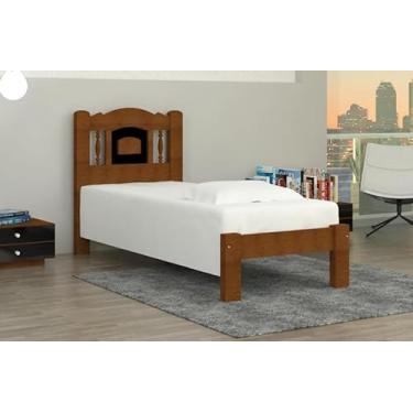 Imagem de Cama Solteirão (Solteiro Extra) Bella de Madeira Maciça Tauari - Cor Castanho/Preto