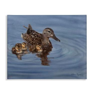 Imagem de Stupell Industries Duck Family Ripples Canvas Wall Art Design por Valerie Rogers, 20 x 16