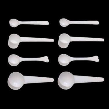 Imagem de YAFIYGI Conjunto de 8 colheres medidoras 1 g 3 g 5 g 10 g colheres de cabo longo para café proteína leite em pó pequenas ferramentas de cozinha medidas precisas fórmula creatina grama colher porções