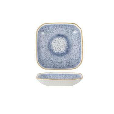 Imagem de Conjunto de pratos de estilo japonês criativo e personalizado, conjunto de pratos de cerâmica para jantar em casa - prato quadrado listrado de 20 cm - Haze Lan