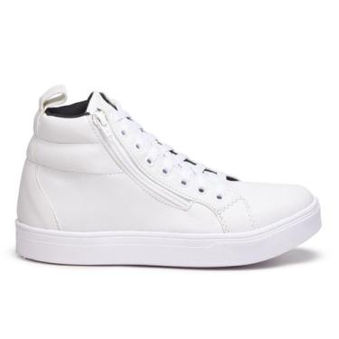 Imagem de Bota Feminina Branca Estilo Academia Com Solado De Borracha Antiderrap