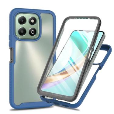 Imagem de Capa compatível com Motorola Moto E15, capa de telefone com protetor de tela compatível com Motorola Moto G05 / Moto G15 / Moto G25 capa azul