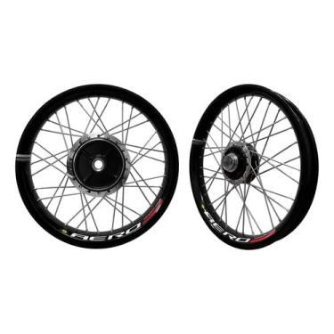 Imagem de Par Roda Aro Monaco Aero Preto Cubo Diamantado Titan 150 04/13 Á Disco