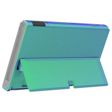 Imagem de eXtremeRate DIY Console Back Plate Chameleon Green Purple Replacement Housing Shell Case with Kickstand for Nintendo Switch OLED Handheld Console – Console and Joycon Without