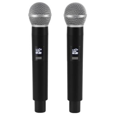 Imagem de Microfone Sem Fio, de Microfone Dinâmico Sem Fio UHF 2 Profissional Com Receptor Recarregável, Microfone VHF para Cantar, karaokê, Reunião, Igreja, Casamento