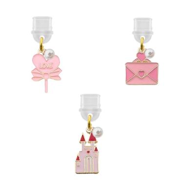 Imagem de MAGNEECH Lindo terno de 3 peças com pingente de plugue de poeira compatível com Kindle Paperwhite lançado em 2021, pingentes à prova de poeira, plugues de porta de carregamento, pingentes para a