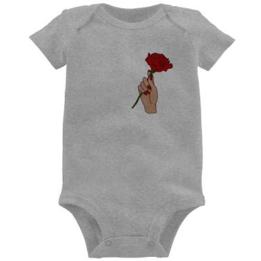 Imagem de Body Bebê A Rose for you - Foca na Moda, Cinza, GG
