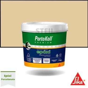 Imagem de Rejunte PortoKoll PREMIUM Epoxi Porcelanato Branco, palha