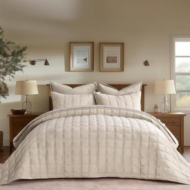 Imagem de Conjunto de edredões EVERGRACE Luxurious Velvet Queen Size Bege 230x24