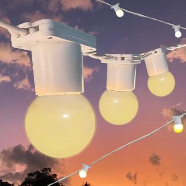 Imagem de Varal Luzes Até 25 metros Lamp Led 3w Preto Area Externa Casamento Jardim (Branco - Bivolt, 15 Metros)