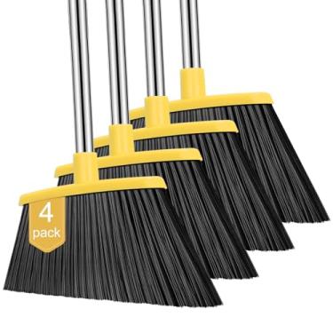 Imagem de NACENA Vassoura resistente, cabo longo de 139 cm, vassoura grande angular externa, vassoura comercial para varredura interna, para casa, garagem, cozinha, escritório, pátio, lobby, pátio, gramado