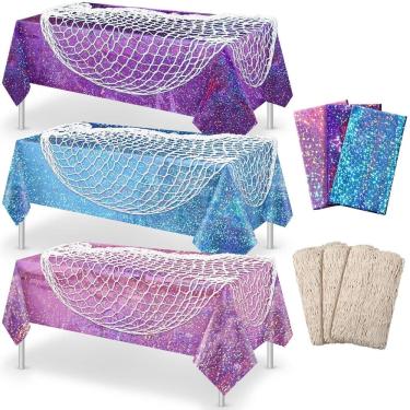 Imagem de Conjunto decorativo de rede para peixes e toalhas de mesa, tipo de unidade: 6 unidades