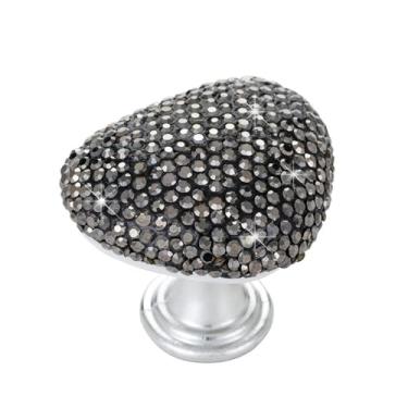 Imagem de Botão de descarga do tanque de água de vaso sanitário cristal diamante auxiliar em forma de coração brilhante tampa de assento de vaso sanitário acessórios decoração para banheiro proteção de unhas