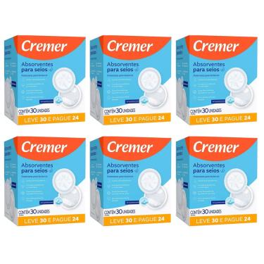 Imagem de Kit 6 Cxs Absorvente P/seios Cremer Super Confort C/30