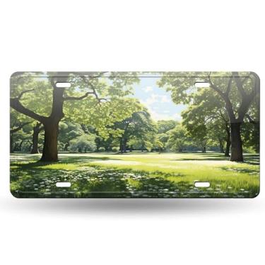 Imagem de Parque de Verão Verde em Hamburgo Alemanha Árvores Luz Solar Floresta Natureza Desenho Capa de Placa de Carro - Etiqueta Artística de Alumínio para Carro, À Prova de Ferrugem, Design Novidade