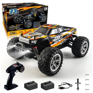 Imagem de Carrinho de Controle Remoto Off Road 4WD de Alta Velocidade com 2 Baterias Modulares, HScopter, Laranja