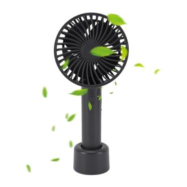 Imagem de Ventilador Portátil Portátil, 3 Velocidades fã de Bolso Ajustável Com Base de Cordão para Viagens Ao Ar Livre No Escritório de Verão Uso de Verão (Cinza escuro)