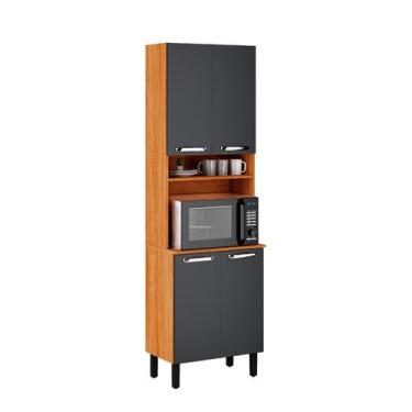 Imagem de Paneleiro Vegas Itatiaia em MDP com 4 Portas e Nicho para Forno, Cinam