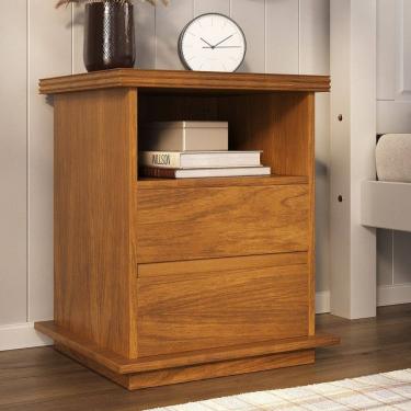 Imagem de Mesa de Cabeceira 2 Gavetas Madeira Maciça Arthur Móveis Nathalia