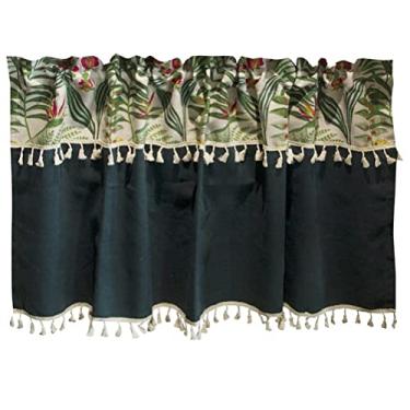 Imagem de LUOFDCLDDD Cortina, Cafe Kitchen Cortina de janela curta saia poliéster mistura de algodão meia janela tratamento estilo country varão bolso cortina de camada, 1 peça/200 cm * 80 cm /79 x 78.7 cm