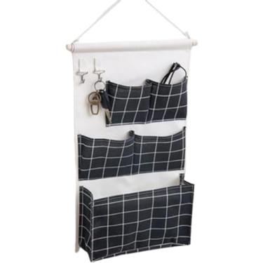 Imagem de 5JJJLOOOPP Bolsa de pendurar na parede, bolsa de armazenamento de objetos pequenos, bolsa de armazenamento de pano para porta, armazenamento de mesa, sala de estar, porta (A3) (A2)