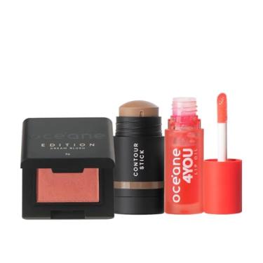 Imagem de Kit Océane Edition Mini Blush Caramel Contorno Marrom Médio e Lip Oil Punch (3 produtos)