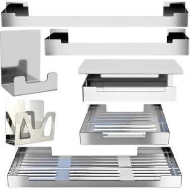 Imagem de Kit de Acessórios Para Banheiro Inox Com Adesivo 7 Pcs F.ELG - FassinS