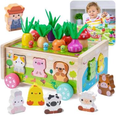 Imagem de Toy Montessori Wooden Farm KMTJT para bebês de 12 a 18 meses