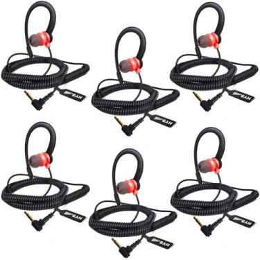 Imagem de HYS Fone de ouvido em forma de G compatível apenas com microfone de alto-falante de ombro, segurança policial 3,5 mm apenas fone de ouvido