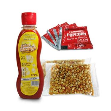 Imagem de Kit Pipoca 200G Milho Óleo Sabor Manteiga E 5 Sachê De Bacon - Flavore