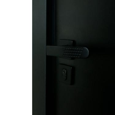 Imagem de Kit Porta de Madeira Completa 213x64cm Batente 12cm Lado Esquerda Preto