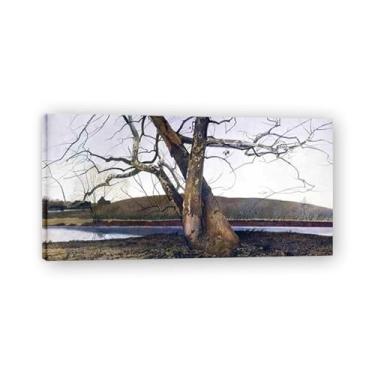 Imagem de LKXGRRSFG Impressão em tela Dil Huey Farm Andrew Wyeth - Arte de realismo americano, pintura em aquarela e têmpera de ovo para decoração de casa 20 x 39,9 cm