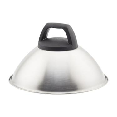 Imagem de Ioensy Domem de derretimento de queijo, tampa de hambúrguer com alça, tampa da grelha, tampa de abastecimento de aço inoxidável para sanduíches internos e, 16.5cm