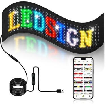 Imagem de Sinal LED ILEDSHOW 15x4 cm programável com aplicativo Bluetooth