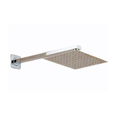 Imagem de Ducha Quadrada 25x25cm Inox SUS304 25cm Borda Fina com Braço Quadrado 