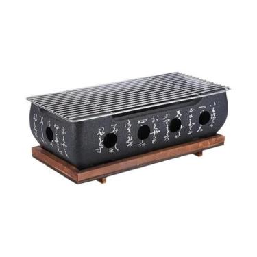 Imagem de Pequeno Mini Churrasqueira a Carvão Bandeja Fogão De Churrasco Domésti