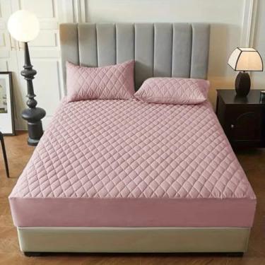 Imagem de Capa Protetora Impermeável Matelada Colchão Box Casal Queen Com Elastico (ROSE, SOLTEIRO)