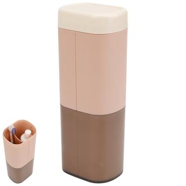 Imagem de DODAMOUR Recipiente de viagem para escova de dentes – Kit odontológico à prova de vazamento com copo, estojo de plástico ABS portátil para viagens, acampamento, academia e banheiro – ideal para