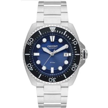 Imagem de Relogio Orient Masculino SOLAR prata AZUL com calendario moderno aço i