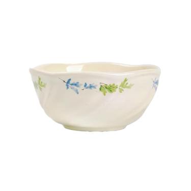 Imagem de Pratos franceses simples para uso doméstico, utensílios de mesa de cerâmica frescos e fofos - tigela de arroz de 12 cm, leite branco