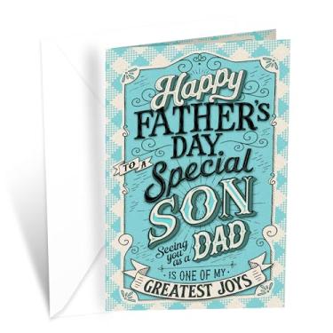 Imagem de Prime Greetings Cartão de dia dos pais para filho, feito nos EUA, cartolina grossa com envelope premium embalado em um envelope de apresentação reutilizável, ecológico, 12,7 cm x 19,7 cm