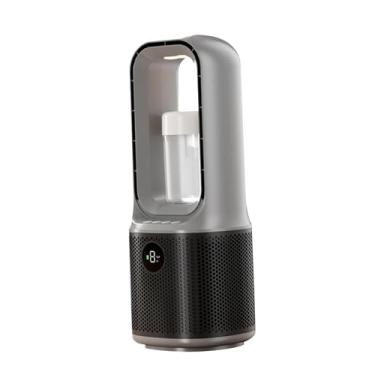 Imagem de IEUDNS Ventilador de mesa sem lâminas, 9 velocidades ajustáveis, com spray de névoa, oscilação, baixo ruído, ventilador de refrigeração de ar portátil para, Cinza