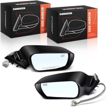 Imagem de A-Premium Par (2) espelhos retrovisores elétricos do lado do motorista e do passageiro - compatível com Toyota Avalon 2000 2001 2002 2003 2004 - Espelho retrovisor externo preto dobrável manual não