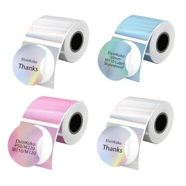 Imagem de 4 rolos M110 Etiquetas térmicas redondas 1,96 (50 mm) à prova d'água Papel a laser para etiquetas P50 M108 M220 Fitas mix1