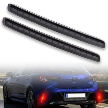 Imagem de ZDEERAOTO Kit de recursos de luz refletora de para-choque traseiro DRL para Toyota Corolla Hatchback 2019-2025 Lâmpada traseira, painel refletor traseiro de LED, 2 peças (manchado)
