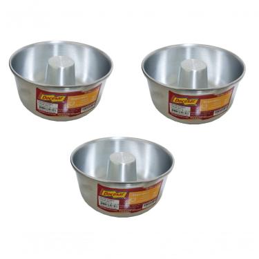 Imagem de Kit 3 Formas Assadeiras De Pudim De Alumínio Grosso 16x8cm