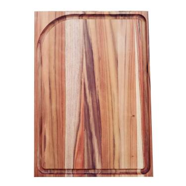 Imagem de Tábua Para Churrasco Em Madeira Teca Tramontina 600x400x20 Acabamento Em Oleo Mineral Tramontina
